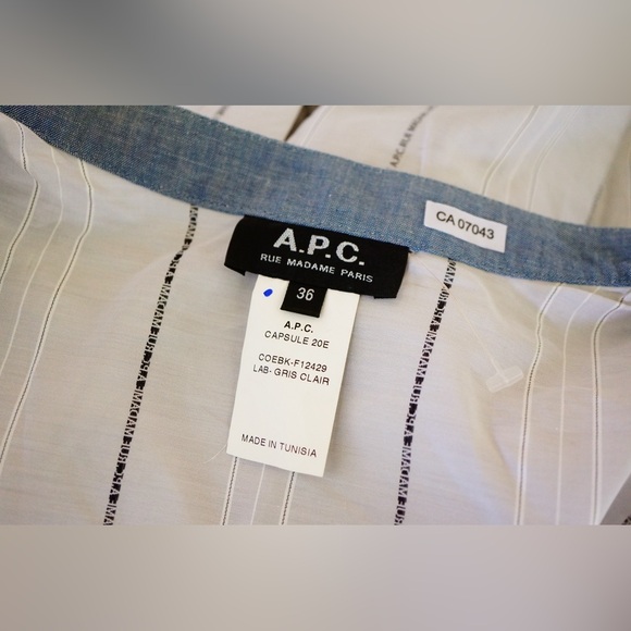 A.p.c brand new blue striped shirt - Picture 3 of 4